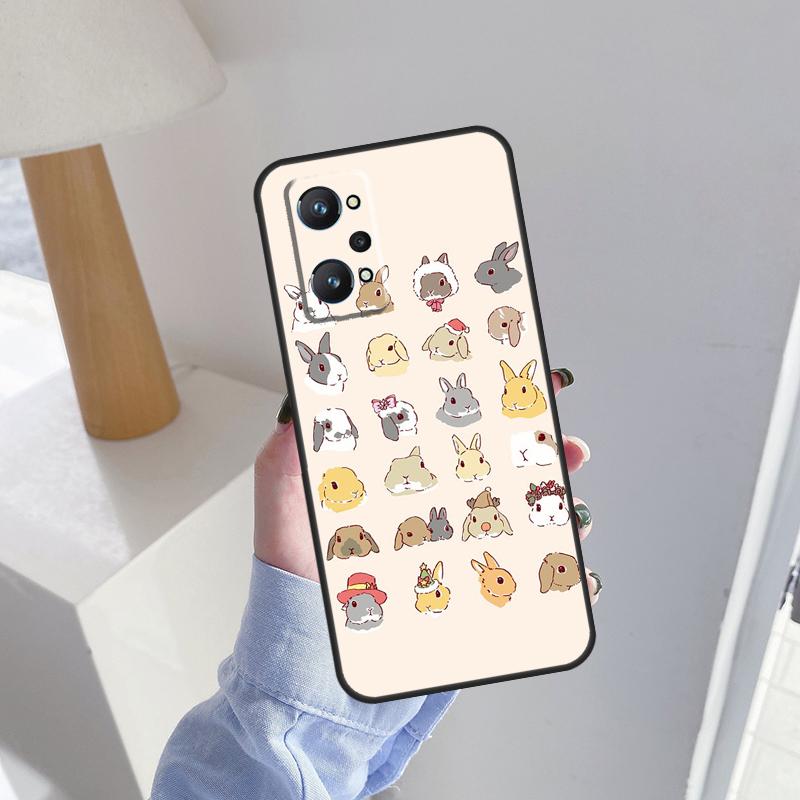 Cartoon Rabbit Bunny For Realme 10 Pro Plus C55 C35 C33 C31 C30 C21Y GT Neo 5 OnePlus 11 Nord 3 2T CE 2 Lite Case