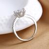 New Fashion Ring Geometric 2 Carat Diamond Ring Female Six-claw Crown Open Ring Jewelry