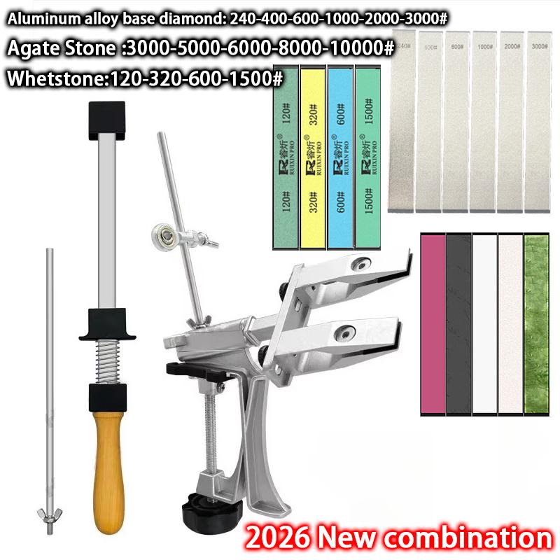 Affilacoltelli Professionale Lega di Alluminio Affilacoltelli ad Angolo Fisso Pietra Diamantata Pietra per Affilare Strumenti da Cucina Macchina Affilatrice Coltelli