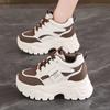 Women's shoes autumn and winter platform dad shoes small inner height increase velvet cotton shoes leather surface casual sports