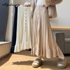 French Style Autumn Winter Women Knitting Skirt High Waist Beige Black Knitted Ruffles Skirt Elegant Feminine Split Ladies' Skirts Womens