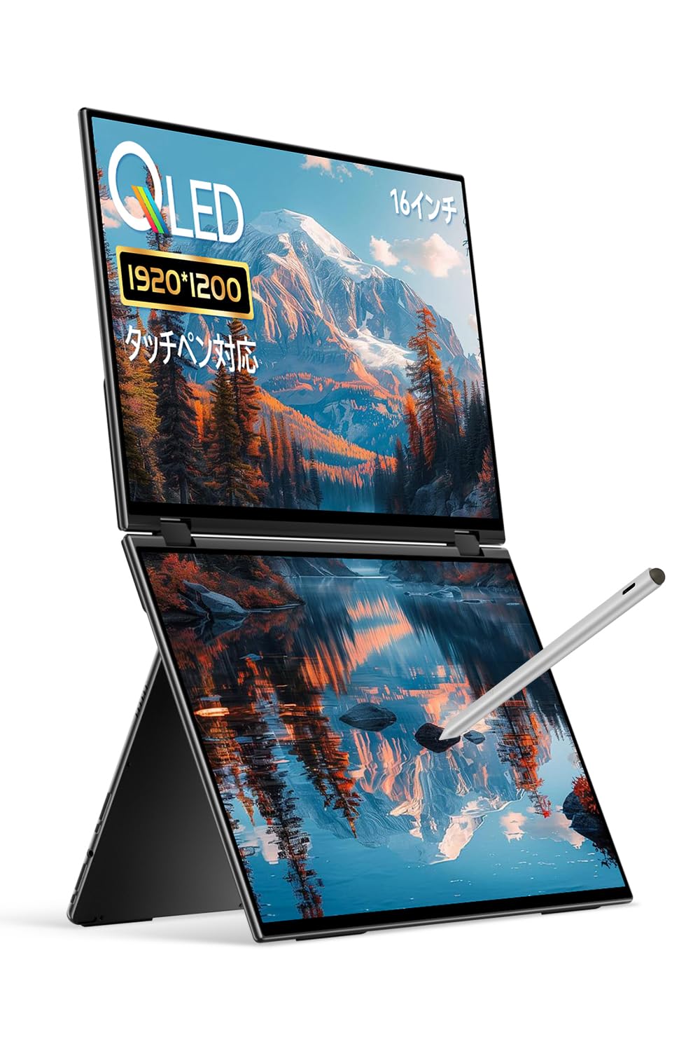 

EHOMEWEI Dual Display Mobile Monitor Touch Panel 16 Inch IPS Folding Mirroring Expandable Thin 6mm Touch Panel 19201200 XQ-160PF (IPS Compatible) чорний