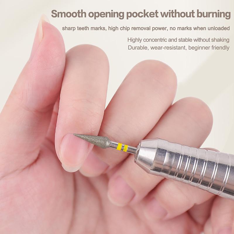 Broca de Unha Cônica Afiada Limpa Cutícula Broca Profissional de Carboneto Para Remoção de Esmalte em Gel Ferramentas de Manicure Duráveis Nail Techs