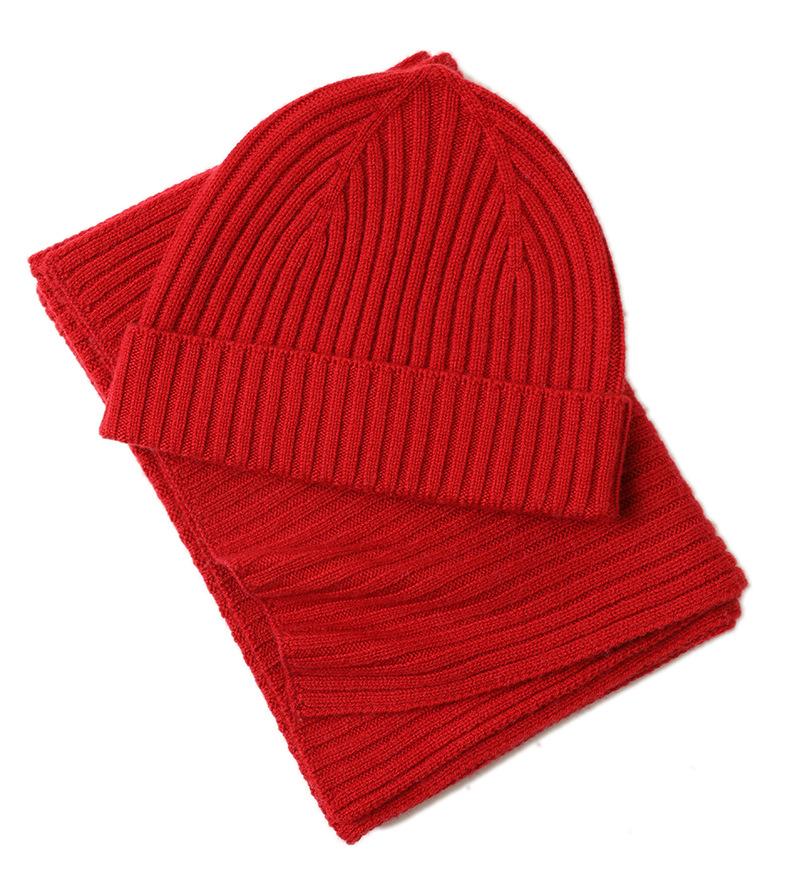 Autumn and winter new wool knitted hat wool scarf men's and women's warm versatile wool ear hat set