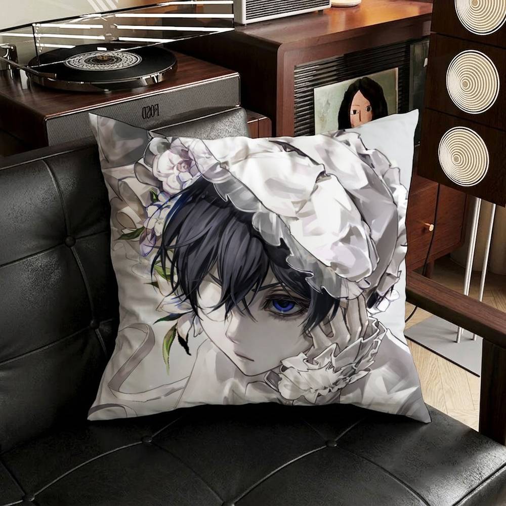 Anime Black Butler horror pillowcase casual style decoration suitable for home decoration (excluding pillow core)