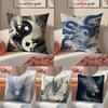 Dragon Anime Cool Cartoon Art Cushion Cover Pillowcase Short Plush Invisible Zipper Room Sofa Cushion Cover
