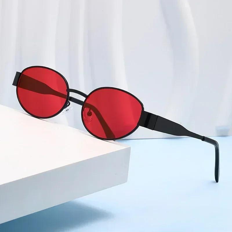 Ovale Zonnebrillen voor Dames Heren Trendy Metalen Frame Zonnebrillen Klassieke Tinten