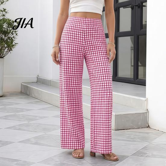Breathable Loose Trousers Women Striped Wide Leg Pants, Summer Elastic Waist Casual Trousers, Fit Palazzo Pants with Pockets Soft Lounge
