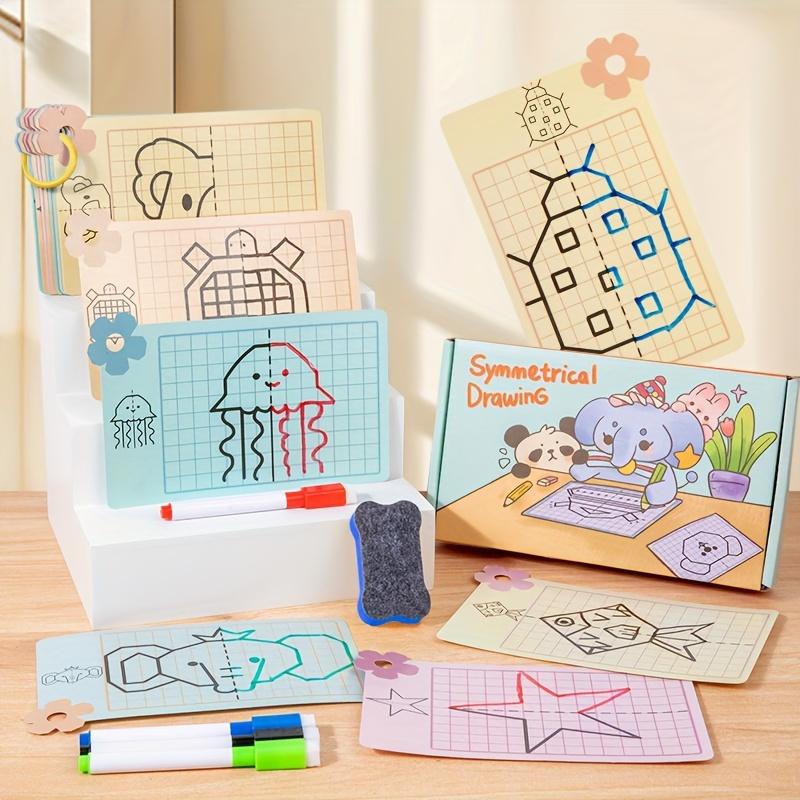 

Обучающая книга по симметричному рисованию, стираемая художественная игрушка с фокусировкой, образовательный творческий игровой набор с маркерами и ластиком