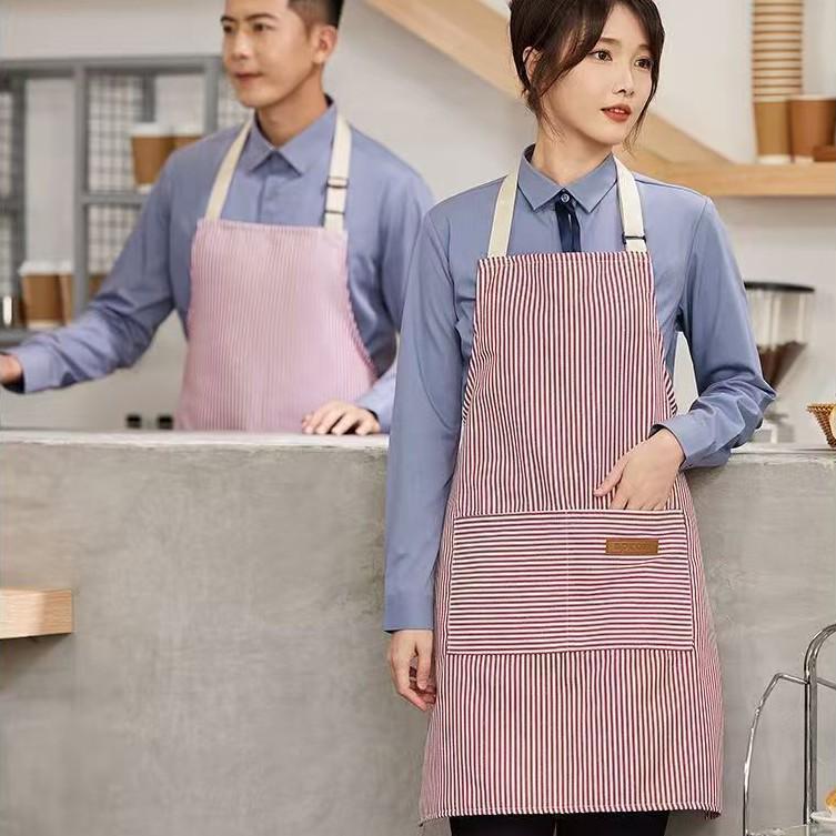 Custom Color Halter Neck Striped Work Apron