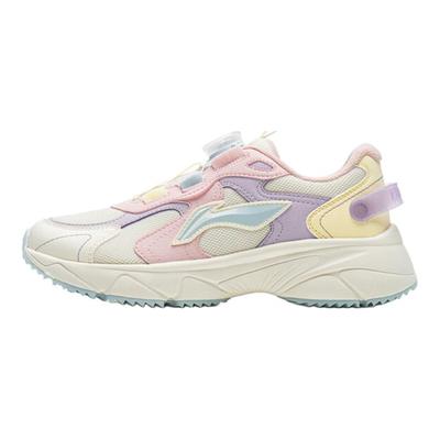 Li Ning Kids Comfortable Versatile Non-Slip Low-Top Casual Shoes Kids Sneaker Off-White YKCU228-4