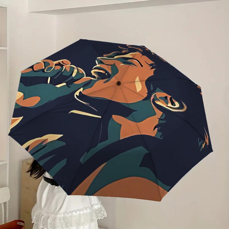 1pc Michael Joseph Jackson Automatic Folding Umbrella, Portable Collapsible Design, Casual Outdoor Accessory L1127023