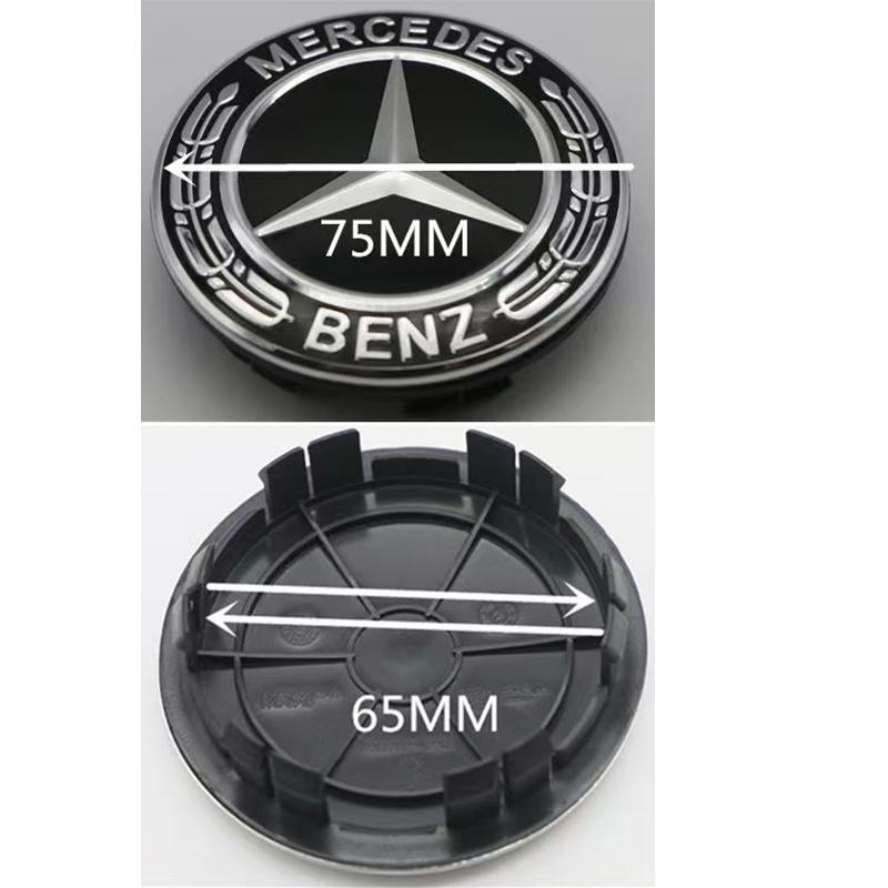 Bilklistermärke 4 st 75 mm 65 mm A1674015900 Ny Svart 6-stift För Mercedes Benz Bilfälgar Navkåpor Fälgskydd Emblem Märke Logotyp