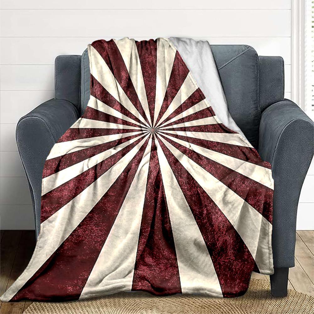 1pc Sunburst Stripes Blanket, Lightweight Flannel Throw Blanket for Sofa, Bed, Travel, Camping, Living Room, Office, Couch, Chair, and Bed