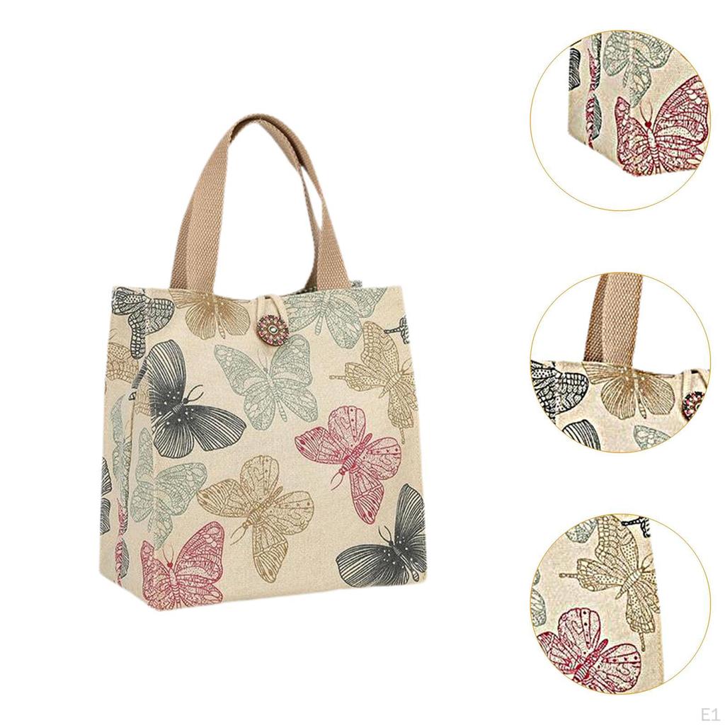 Borsa Tote in Tela alla Moda Carina Borsa da Pranzo a Mano per Campeggio Viaggi All'aperto