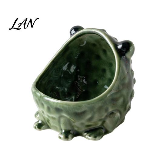 Decorative Resin Statue Cute Big Mouth Frog Ceramic Candy Dish & Key Bowl for Entryway Table, Frogs Bedside Table Organizer Bowl, Figurine Jewelry
