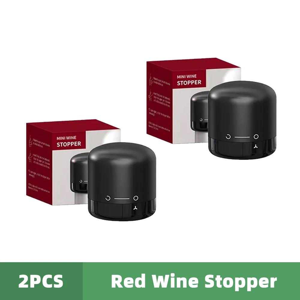 1/2pc Vacuum Wine Bottle Cap Stopper Sealed Storage Vacuum Memory Wine Stopper Push Style Barware Wine Cork Black Bar Tools 7