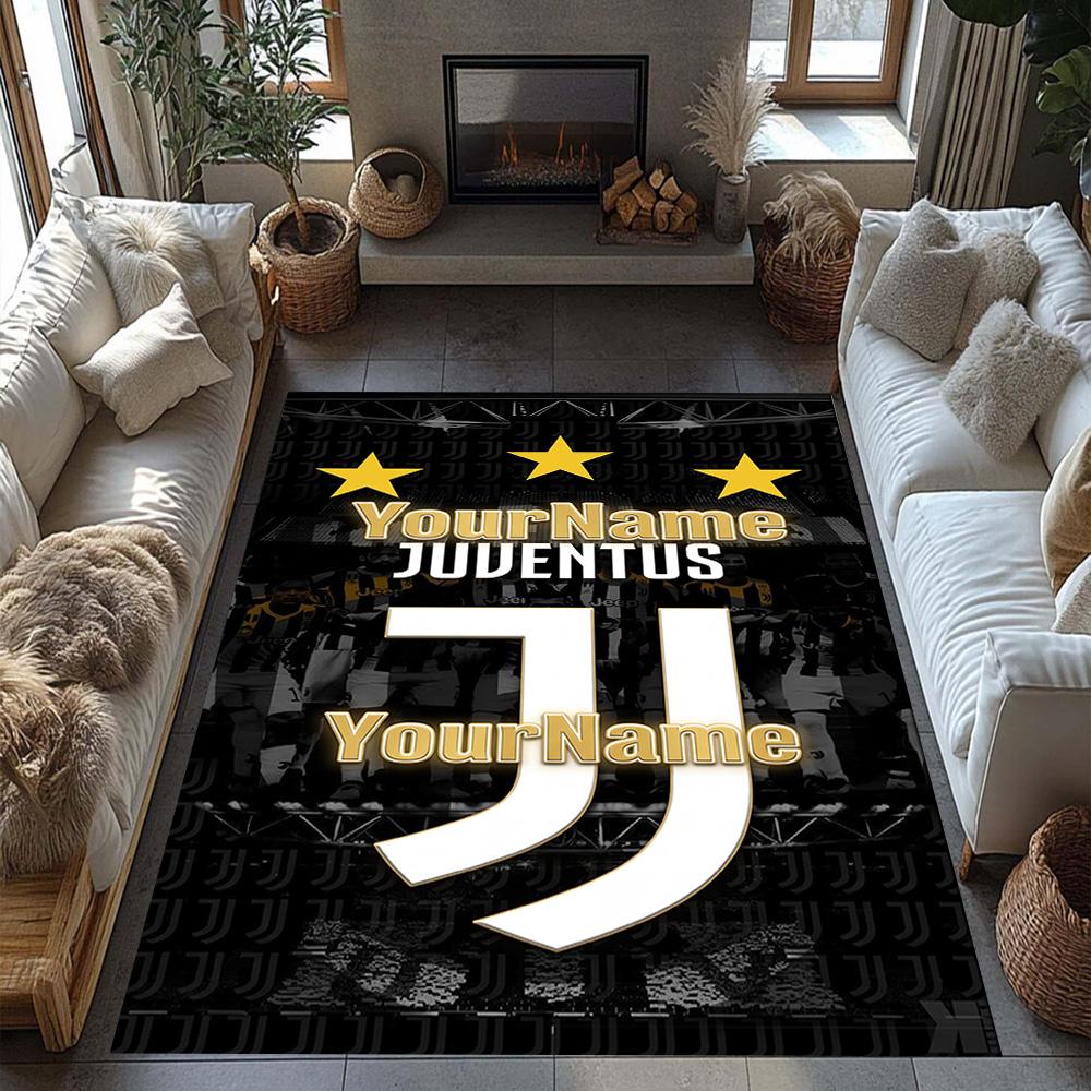 Juventus Customize Text Carpet Design for Game Room Foyer Living Rooms Playrooms Anti-slip Rug Decorate Offices Perfect Birthday/Christmas Gift Idea