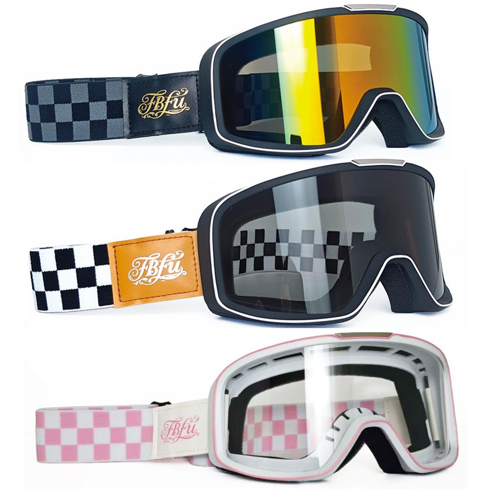 Goggles, outdoor cycling, motorcycle helmet goggles, black face shield, mountaineering goggles, windproof and snowproof goggles, retro cycling