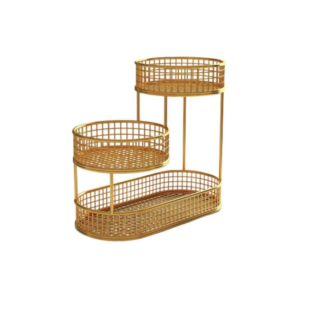 3 Tier Fruit Storage Basket Metal Wire Vegetable Storage Rack Elegant Vegetable Shelf  Countertop