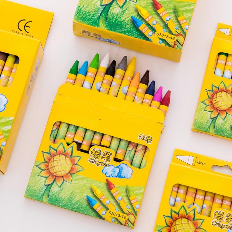 12 Colors Children Crayons Set Kindergarten Students Art Class Poster Doodle Pen Kid Brain Development Stick Figure Drawing Pen