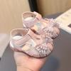 0-3 Years Baby Girl Sandals Rhinestone Princess Shoes Newborn Infant Sandal Summer First Walkers Toddler Sandals Pink, White