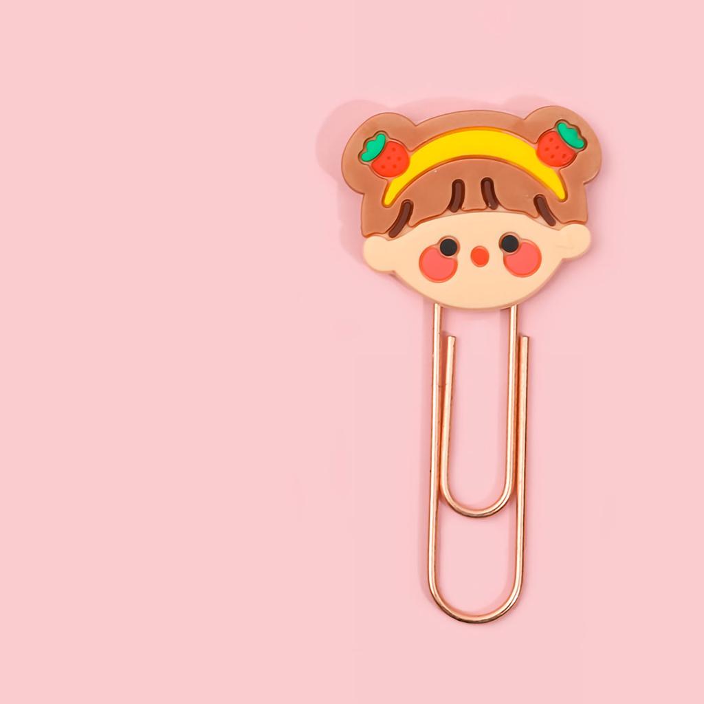 Bookmark Clips Cute Cartoon Pattern Metal Soft Rubber Light Portable Office Clips for Classification