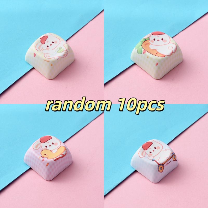 10 Pcs Creative Dye Sublimation Keyboard Keycap Accessories Cute Animal Stress Relief Keyboard Hats