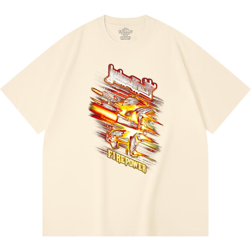 230 g/m² 100% Baumwolle Heavy Metal T-Shirt Rockband Beliebte Musik Druck Unisex Schweres Baumwoll-T-Shirt