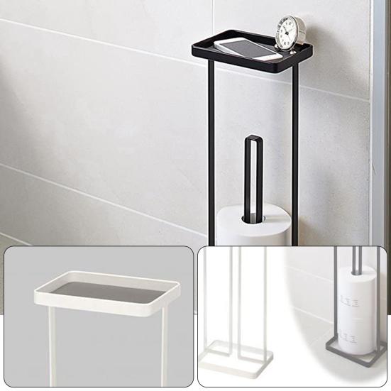 Free Standing Toilet Paper Holder with Non-Slip Reinforced Base Large Capacity Easy Assembly Bathroom Toilet Paper Stand