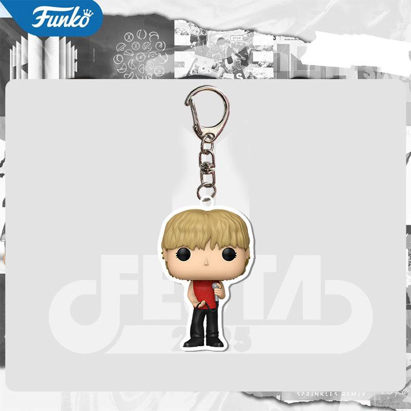 BTS Funko Pop Acrylic Keychain, Cute Cartoon Vinyl Figure Key Ring, Chibi Member Bag Pendant, Kpop Bangtan Boys Fan Collection Gift
