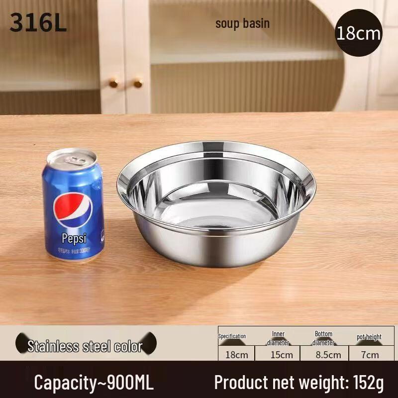 ZISIZ 316 Stainless Steel Anti-Spill Soup Bowls (Set of 2)