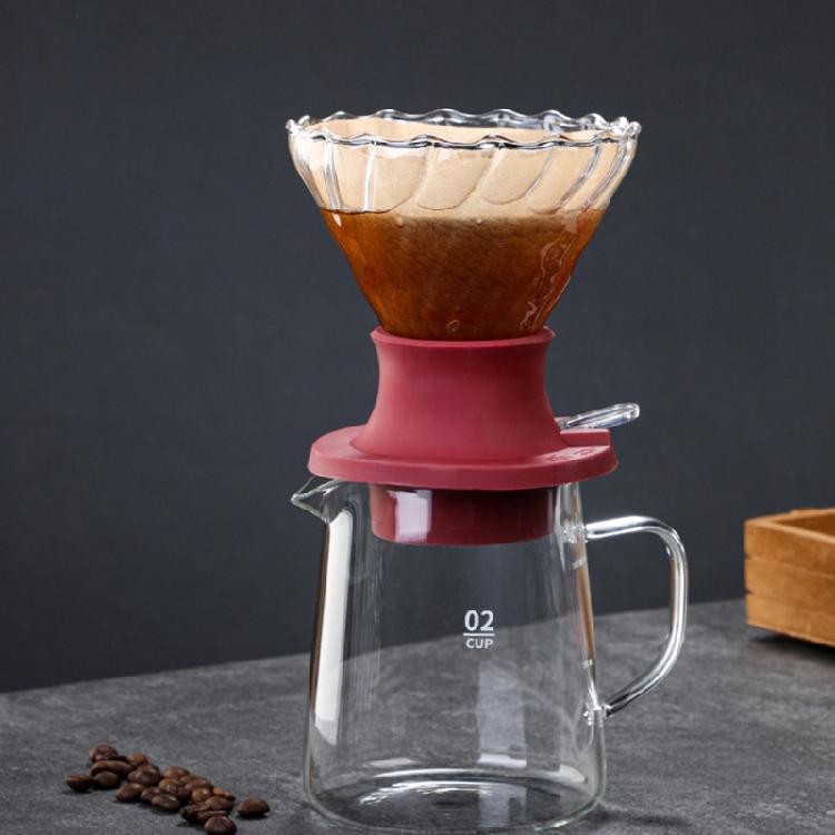 Decorative Waved Glass Coffee Filter Including Silicone Base Professional Stable Coffee Dripper for Home Use