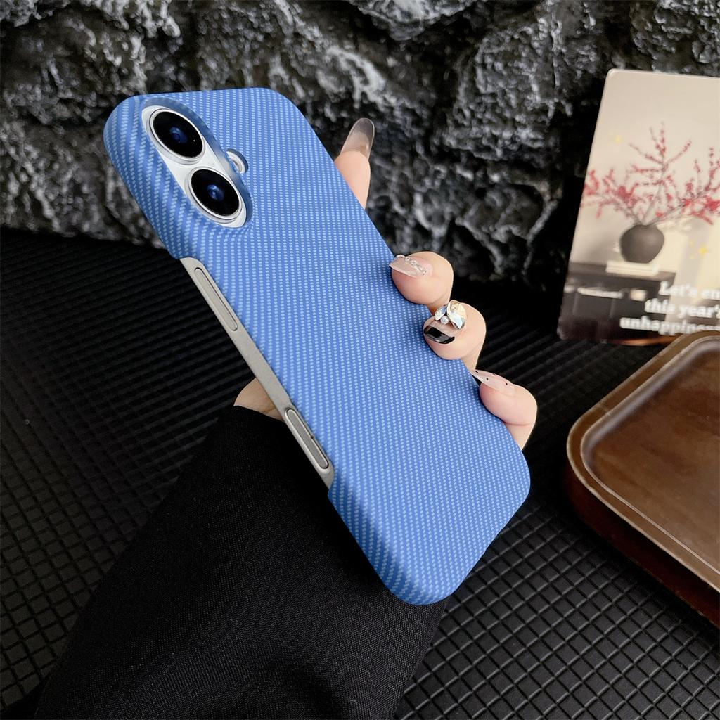Slim Matte Carbon Fibre Texture Frameless Phone Cases For iPhone 11 12 13 14 15 16 Pro Max Plus Half Pack Shockproof Hard Cover