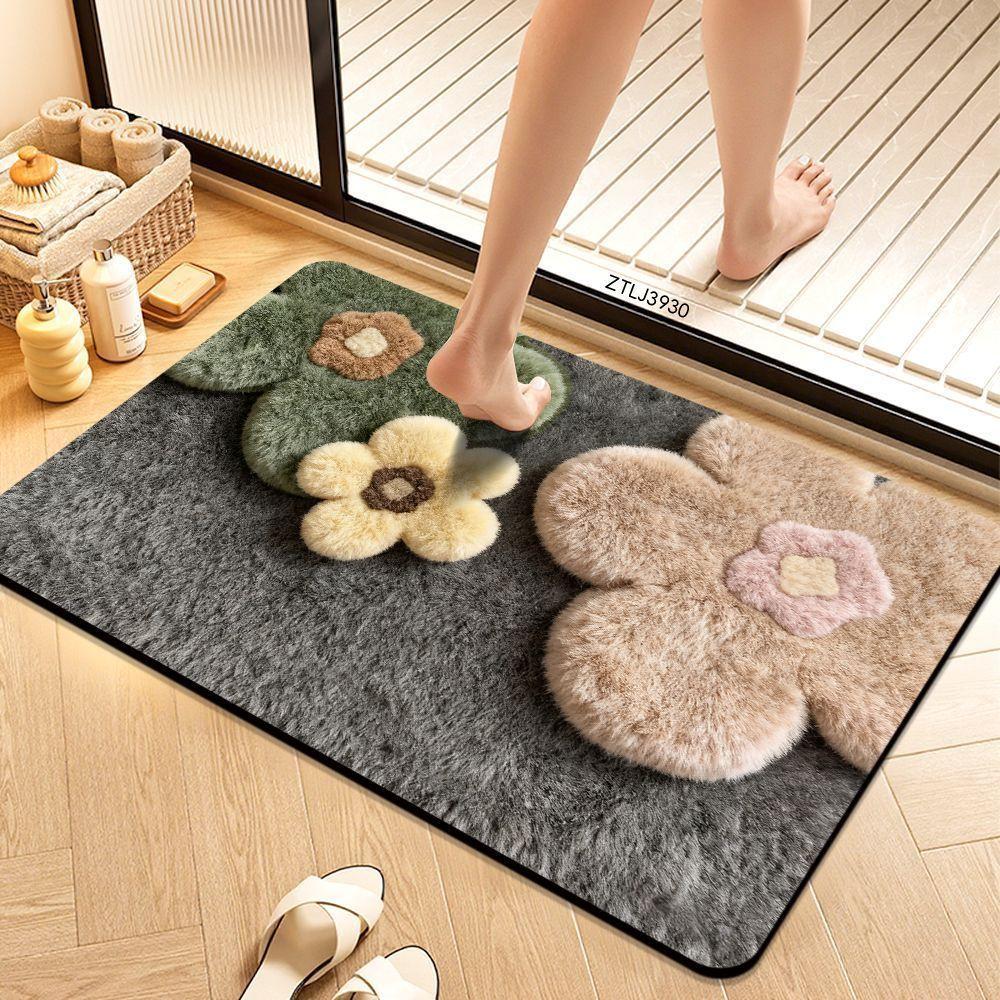 Diatomaceous earth bathroom mat, absorbent mat, quick-drying, non-slip mat for bathroom/toilet entrance, toilet/bathroom mat