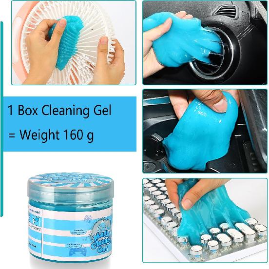 Luscinum Car Interior Duster Detailing Cleaning Gel Brushes Kit, Soft Dust Detail Crevice Brush Slime Putty Cleaner Accessories Tools For