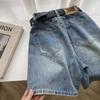 mm Ripped Women's Summer Thin Cover Half Length Denim Shorts