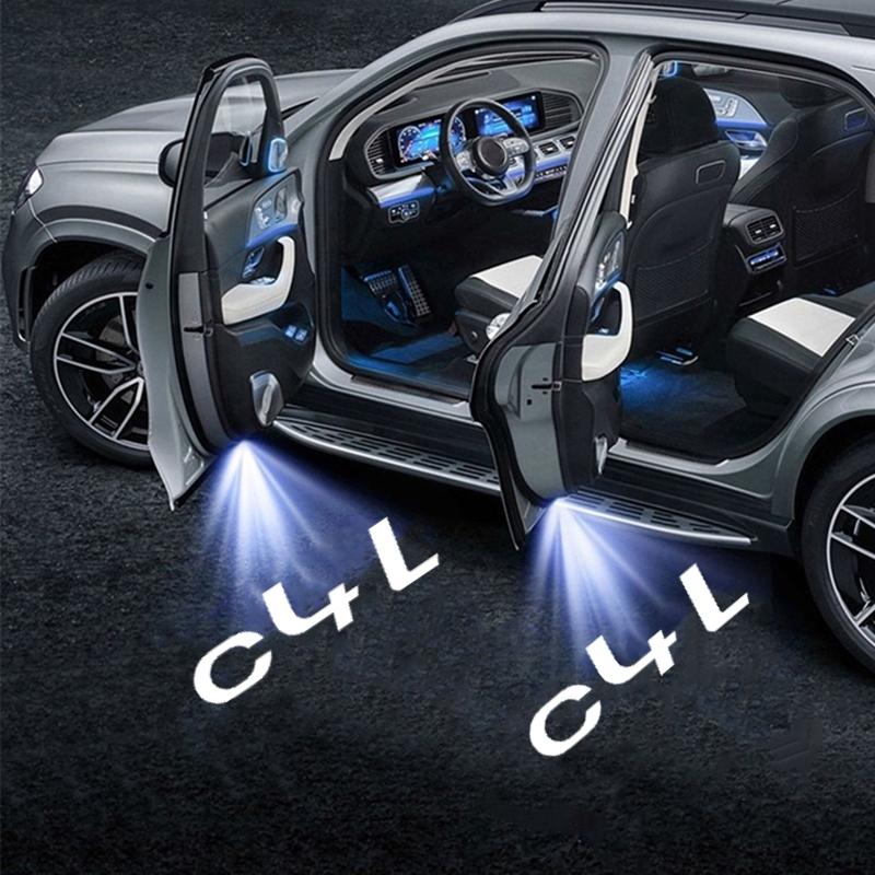 AJFJ2 Citroen C4L Door Welcome Light HD Projector Car Door Courtesy Lights For C4L 2013-2016 Auto Exterior Accessories (7 Patterns)
