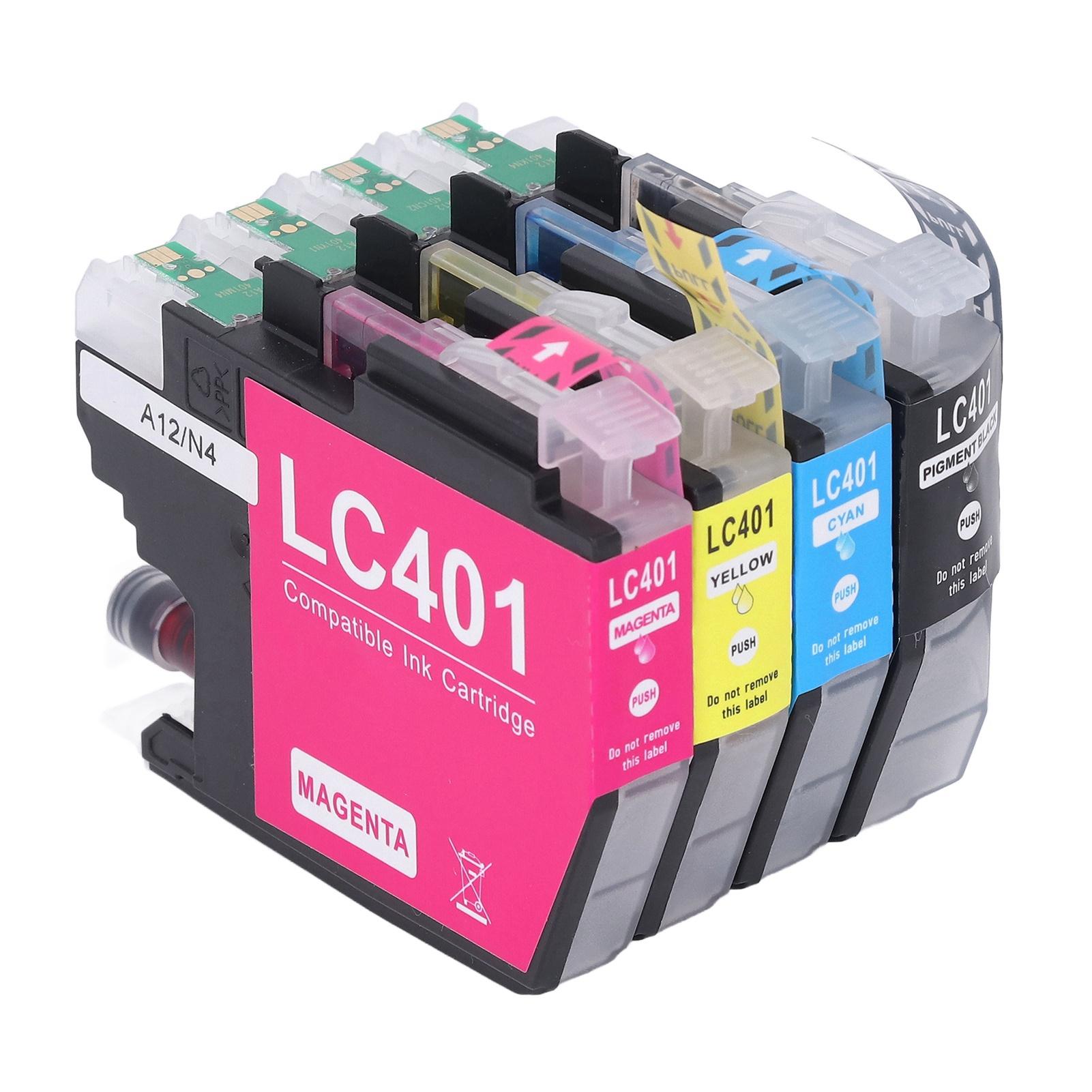 

4Pcs Ink Cartridges Set Replacement for Inkjet Printer Black Cyan Magenta Yellow LC401