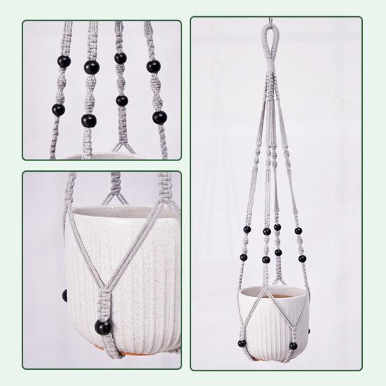 Macrame Plant Hanger Boho Hanging Planter Holder Cotton Rope Flower Pot Hanger for Home Patio Garden Decor