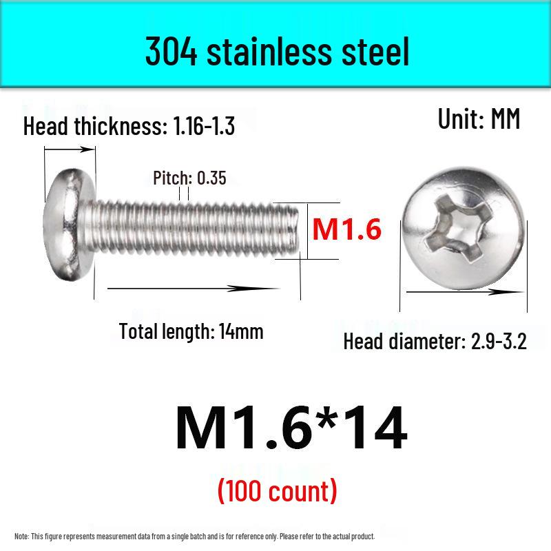 In-Stock 304 Stainless Steel Phillips Pan Head Machine Screw GB818
