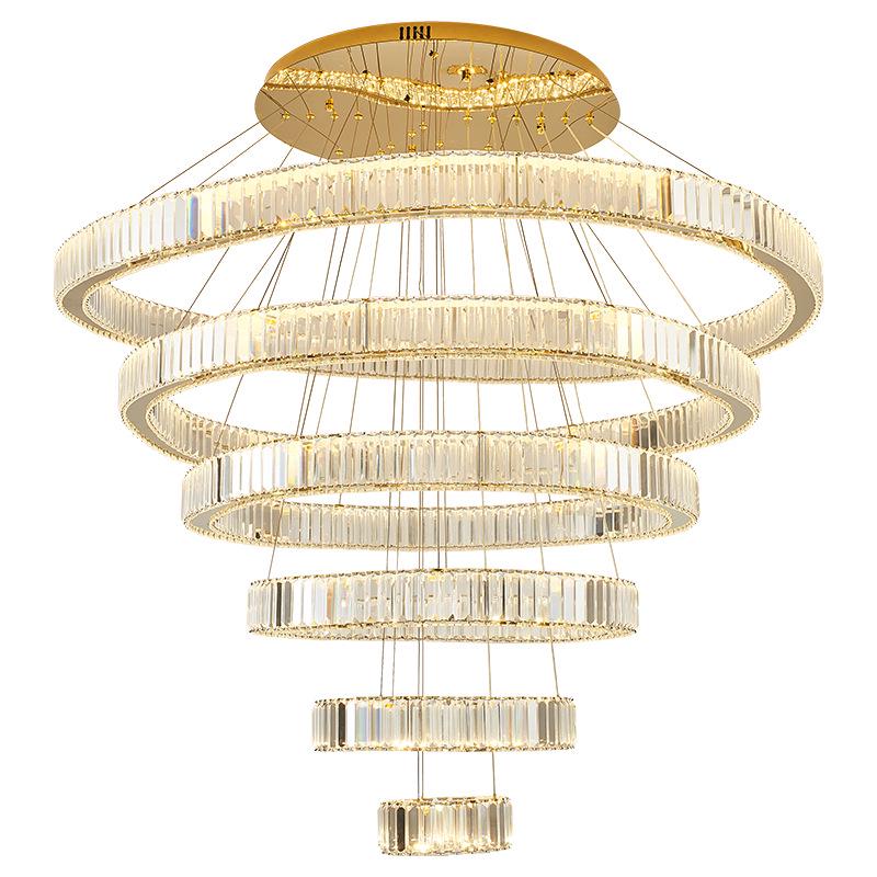 Modern Luxury Duplex Crystal Chandelier for High Ceiling Staircase & Villa Living Room