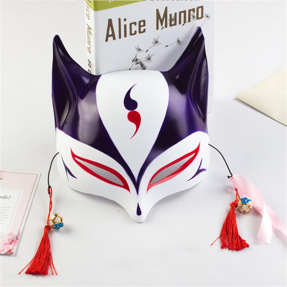 Half Face  Mask Hand-painted Fashion Mask Halloween Masquerade Party Tassels Anime Fox Mask For Costume Parties Anime
