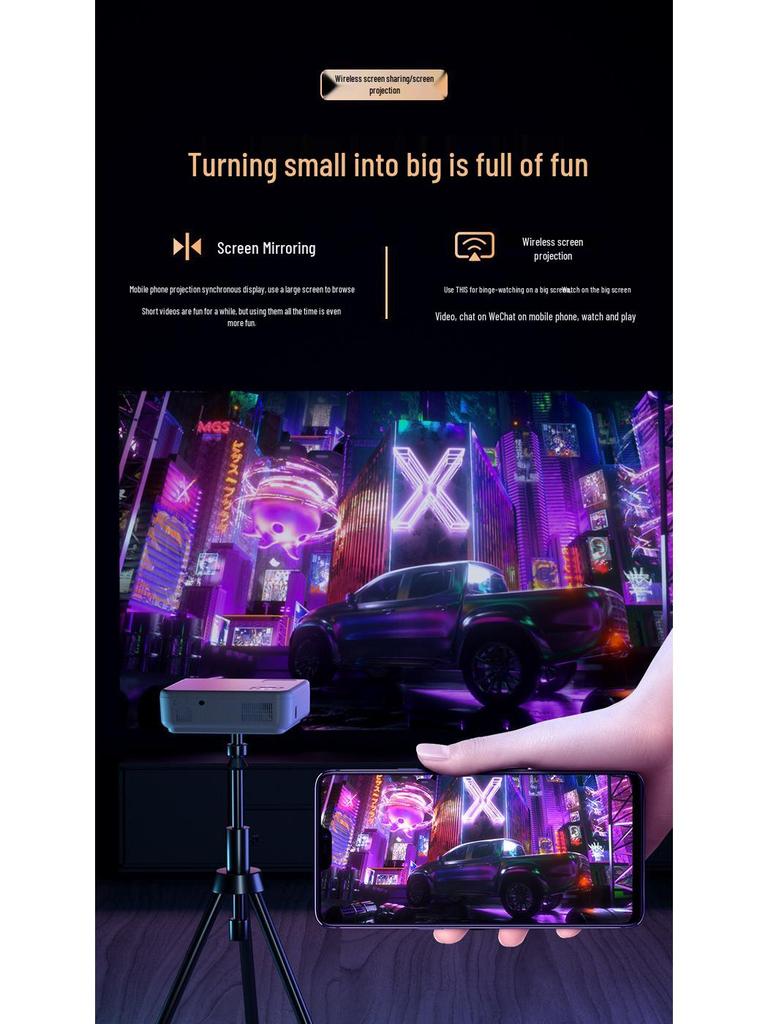 Ultra HD Projector for Home Theater, Hotel, Homestay, Foot Bath, and KTV