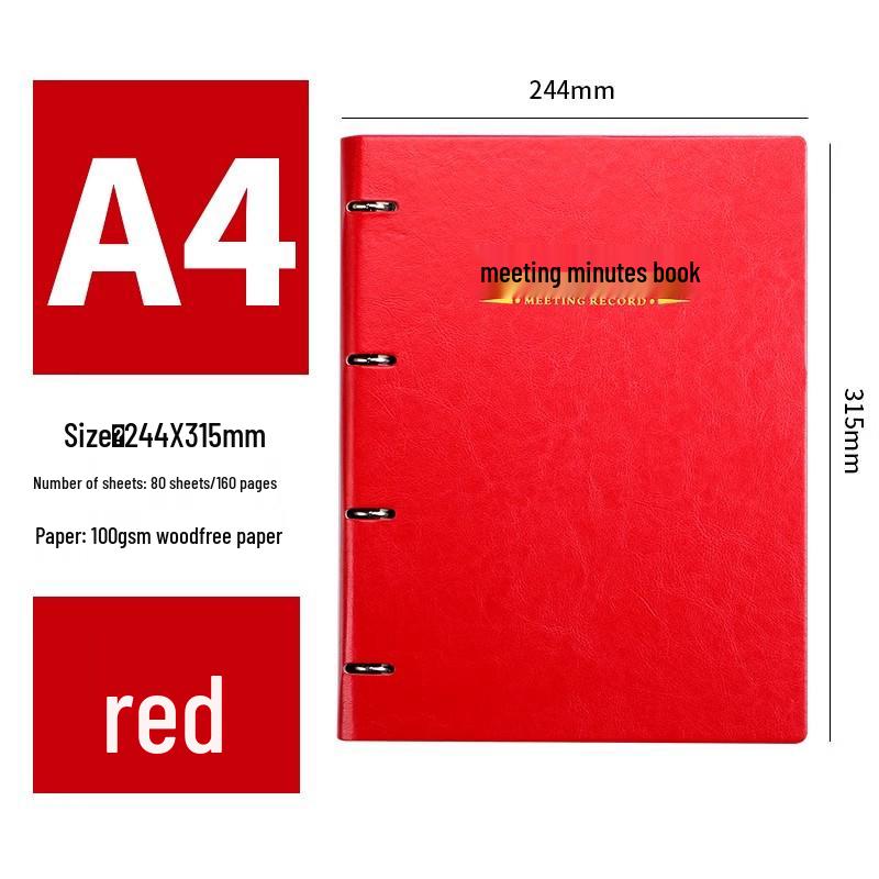A4 Loose-Leaf Meeting Minutes & Business Notebook