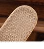 Women's Ethnic Floral Linen Sandals - Breathable Toe-Cover Slippers for Home
