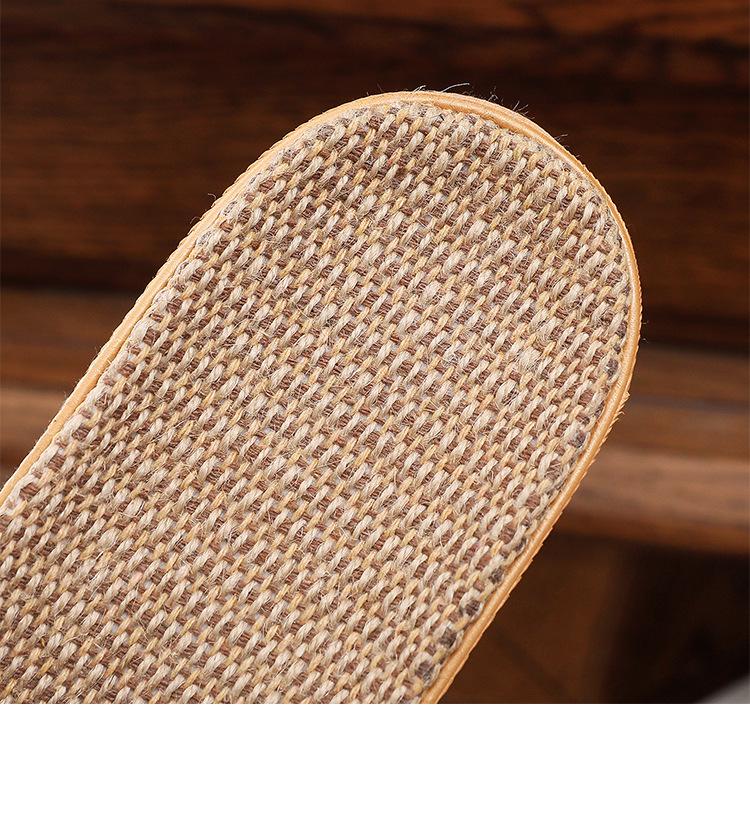Women's Ethnic Floral Linen Sandals - Breathable Toe-Cover Slippers for Home