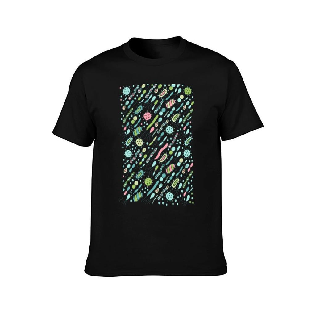 Microbes Pattern Bacteria Design for Biology Lovers Virus Illustration TShirt Daily Wear Print TShirt