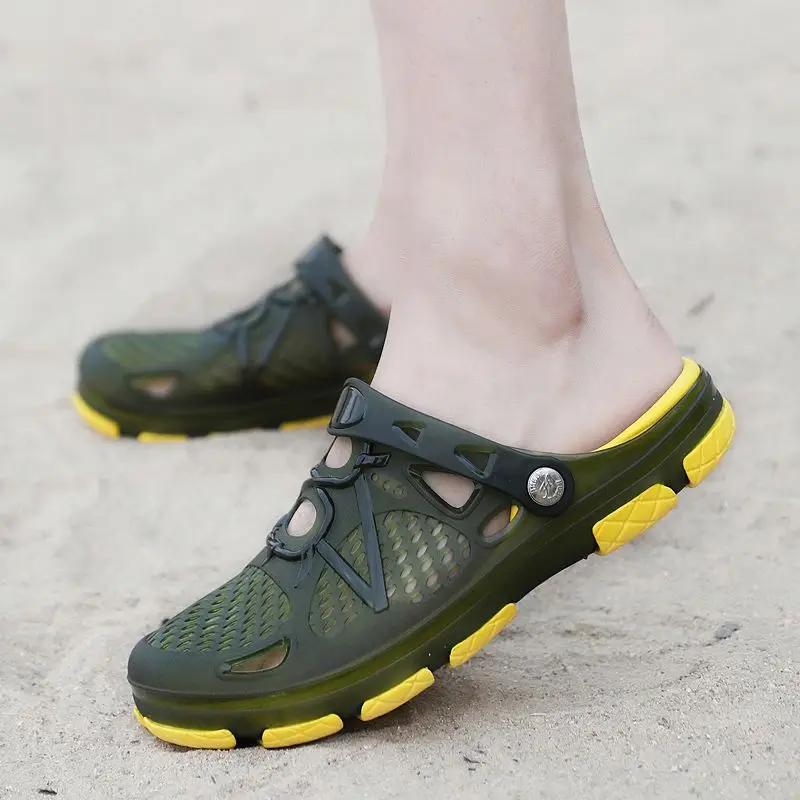 Fashion Slides Men's Shoe Male Slipper Hole Half Mules Eva Pvc Outdoor Beach Elegant Comfortable Cheap Shoes Liquidation Designer Luxury