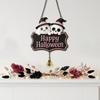 Cartoon Ghost Skull Halloween Door Decoration Sign with Bells Attached To The Door Hanging Chain